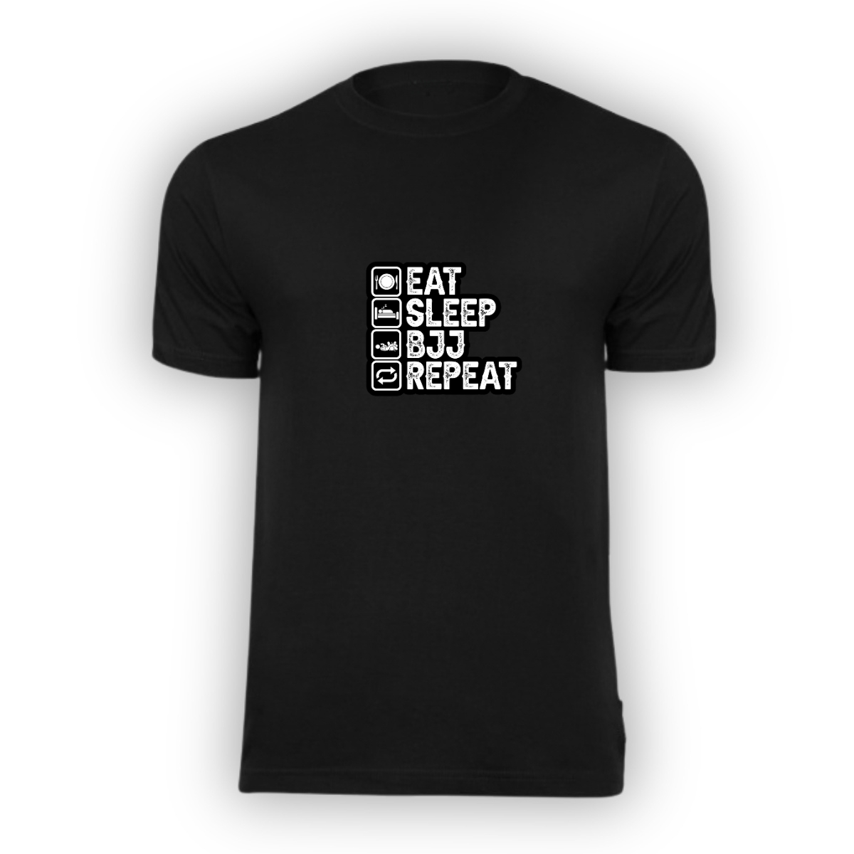 T-shirt czarny Eat Sleep BJJ Repeat - obrazek 2